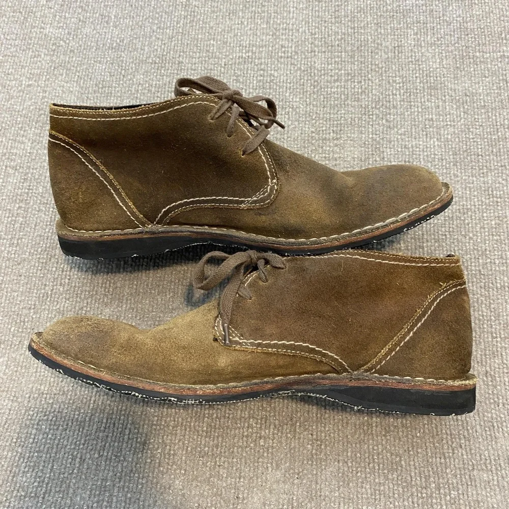 John Varvatos Boots Mens Size 11 M Brown Suede Chukka Ankle Lined Slip Resistant